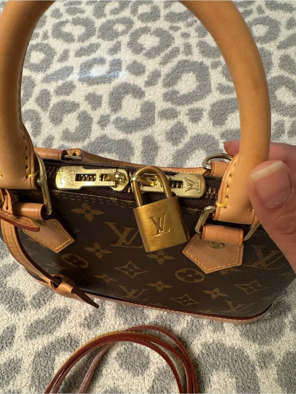 LOUIS VUITTON Brown Monogram Alma BB Top Handle Crossbody Bag
